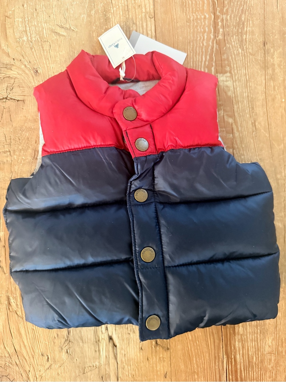 BNWT Baby Gap Puffer Vest - Red & Navy